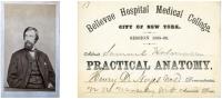 Dr Henry Drury Noyes (1832-1900) and admission ticket to his anatomy lecture at Bellevue Hospital, c. 1865